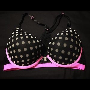 Sophie B Polkadot front hook & razor back bra 36 D